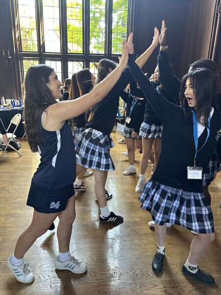 Students at career event